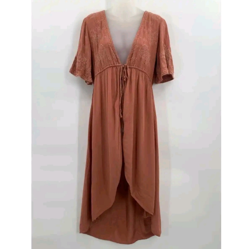 American Eagle‎ Pink Embroidered Kimono robe cover up Size XS- S  NWT